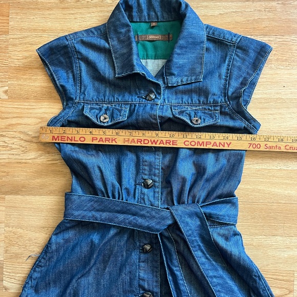 Deener Denim Cowgirl Belted Button Up Jean Dress Women’s Size 2 Fit-and-flare - Picture 4 of 6